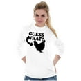 thumbnail image 3 of Guess What Chicken Funny Sarcastic Plus Size Long Sleeve Graphic Tee Shirt Brisco Brands 2X, 3 of 5