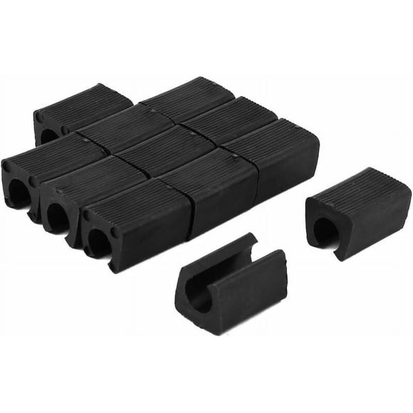 12 piezas de patines de hielo, pies, tubos para sillas, tubos de extremo redondo, pies, cojines para mesas y sillas, muebles, plástico antideslizante rectangular, 10 mm