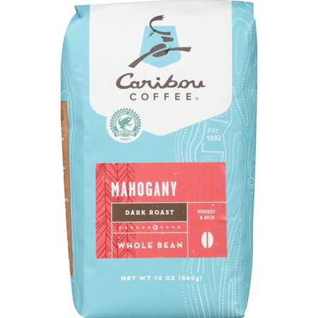 Mahogany Dark Roast Whole Bean 12 oz. Bag Dark Roast Blend of El Salvador Sumatra Guatemala Beans Earthy Dark Bold with A Finish; Sustainable Sourcing