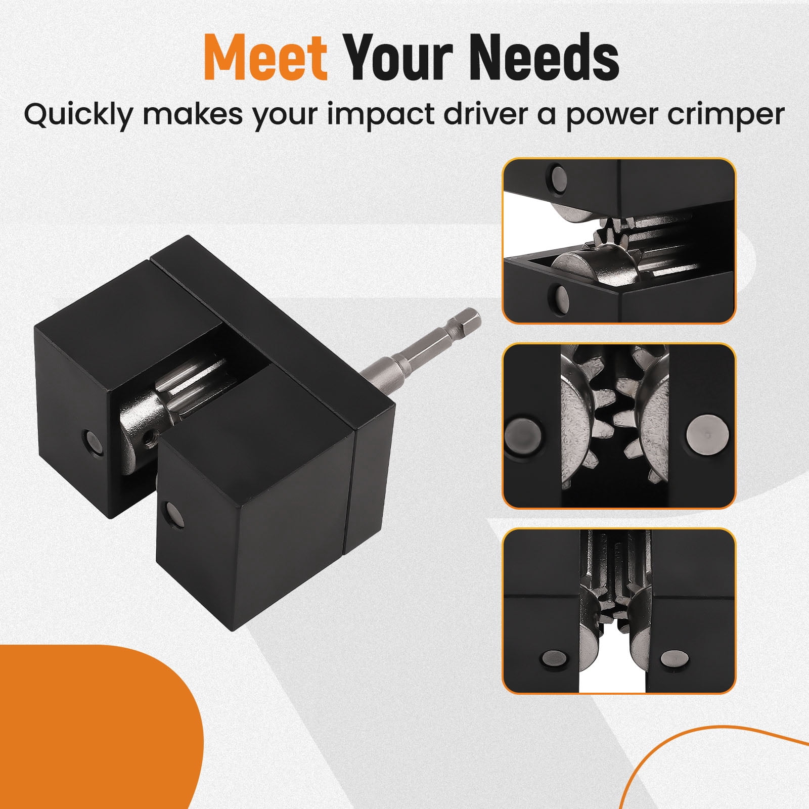 maXpeedingrods Impact Power Assisted Crimper, Sheet Metal Crimper Replacement for Malco C5A2 Crimping Tool Impact Driver, Compatible with Cordless or Corded Min.12 Volt DC/Max. 7 AMP AC