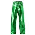 thumbnail image 3 of Mens Metallic Shiny Disco Pants Sparkling Straight Leg Elastic Waist Hip Hop Trousers Rave Outfits Party Costume (M, Green), 3 of 3