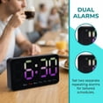 thumbnail image 6 of REGALWOVEN Digital Dual Alarm Clock, Big Numbers Display Dimmable Wall Clocks, Temperature, Day of Week, DST Desk Alarms Red 8.3"L x 1.2"W x 4.3"H, 6 of 7