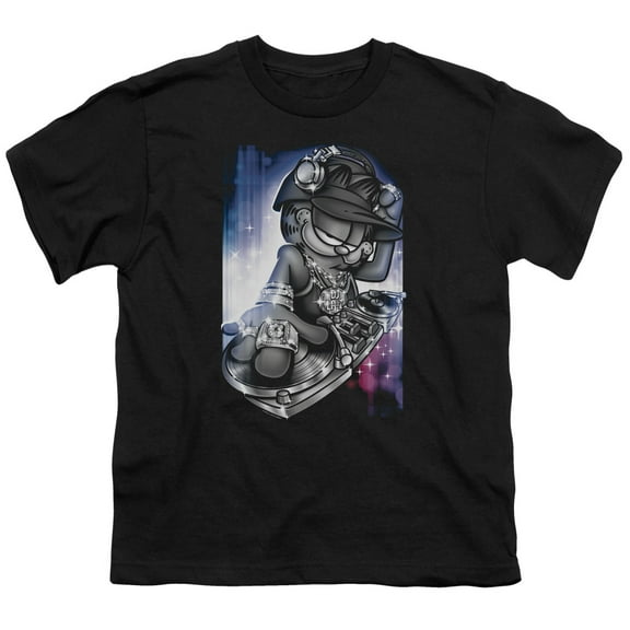 Garfield - Dj Lazy - Youth Short Sleeve Shirt - X-Large