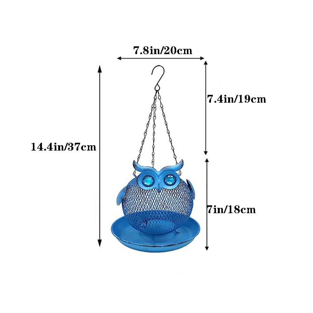 Solar Owl Shape Bird Feeder for Outdoors Hanging Bring Metal Openwork Bird Feeder Yard Outdoor Gardening Yard Pathway Decoration Home Decor