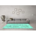 thumbnail image 3 of Ahgly Company Indoor Rectangle Abstract Turquoise Blue Modern Area Rugs, 8' x 10', 3 of 4