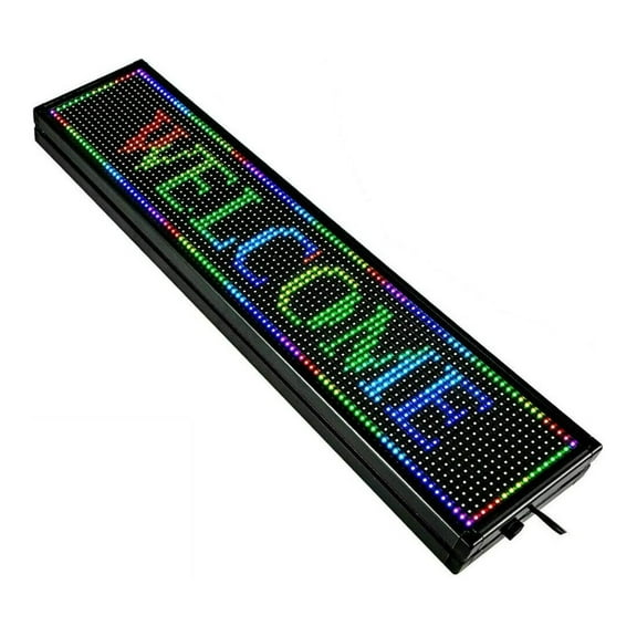 Full Color LED Sign, LED Scrolling Sign 7-Color Programble Advertising Board with Two Lighting Modes