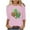 Pink, variant on Erwazi St Patricks Day Shirt Women 3/4 Sleeve Crew Neck T-Shirts Shamrock Funny Graphic Tee Tops