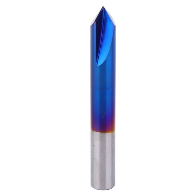 2 Flute Chamfer End Mill, Long Service Life High Hardness 90 Degrees Chamfer End Mill Chamfer End Mill, For Machine Tools Chamfering Of Ordinary Machined Parts 8x60L
