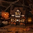 thumbnail image 3 of HAHUT Vintage Light-Up Pumpkins Cottage, Hand-Painted Pumpkin LED House Decor for Autumn Thanksgiving Halloween Tabletop Mantel Shelf Display (Brown), 3 of 7