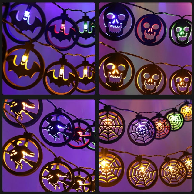 9.85FT Halloween Fairy String Light 20LED Battery Powered Wooden String Lamp Party Garden Décor
