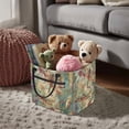 thumbnail image 3 of HELLHERO Dragonflies Floral Scene Collapsible Quilted Laundry Basket for Clothes Organization, Polyester Foldable Storage Bins for Bathroom Nursery, 3 of 6