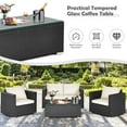 thumbnail image 6 of Costway 4PCS Patio Rattan Furniture Set Cushioned Sofa Chair Coffee Table Off White, 6 of 9