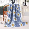 thumbnail image 2 of Blue Daisy Flower Pattern Blanket,Comfortable Soft Lamb Wool Throw Blanket,All Season,Warm Lightweight Blankets for Sofa Bed Couch Living Room Chair,60"x80", 2 of 4