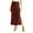 Brown, variant on Women’s Satin Midi Skirt High Waist Side Slit Elegant Straight Fit Skirt Lightweight Silky Fabric Suitable for Daily Wear Dark Blue XL