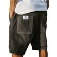 thumbnail image 4 of HKYNLAG Pacificozy Men's Shorts, Casual Corduroy Drawstring Elastic Waist, Summer Loose Fit Beach Shorts with Pockets Brown XL, 4 of 5