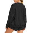 thumbnail image 6 of Lumtrix Women'S 2 Piece Lounge Sets Crew Neck Oversized Sweatshirts Sweat Shorts With Pockets Matching Tracksuit Set Trebdy Casual Outfits Black L, 6 of 6