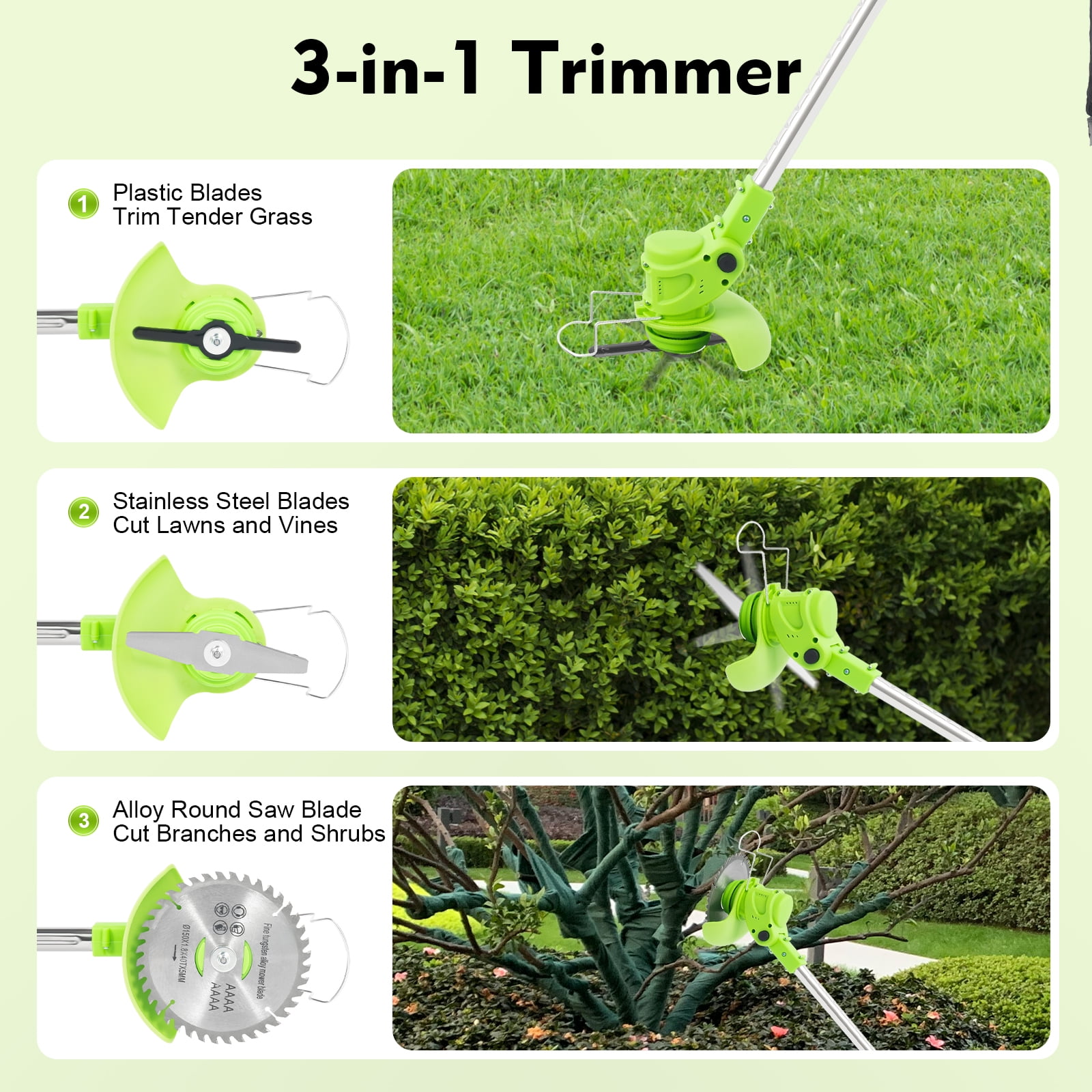 88*16*9.5cm 1300 mAh Weed Trimmer Corded Electric Electric Grass TrimmerBattery Powered Electric Weed Cutter