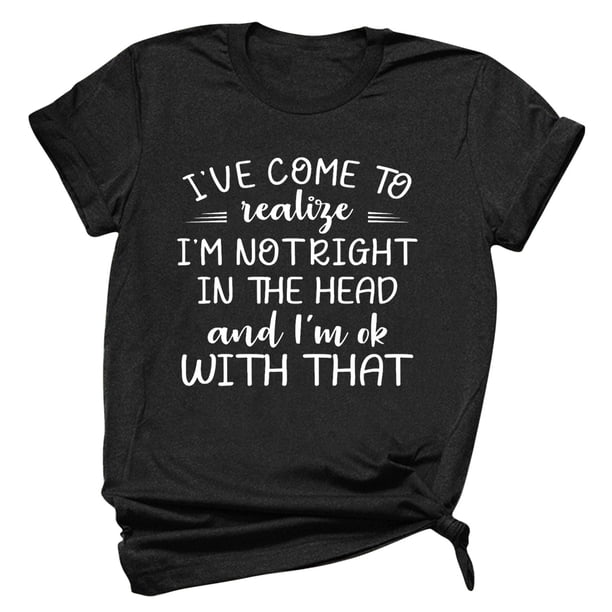 Camiseta de mujer Camisetas divertidas y lindas de manga corta Camiseta con estampado de letras divertidas Regalo Tops Blusa Regalo para parejas Pompotops hfajkhk126999