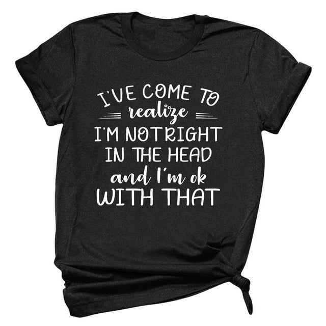 Camiseta de mujer Camisetas divertidas y lindas de manga corta Camiseta con estampado de letras divertidas Regalo Tops Blusa Regalo para parejas Pompotops hfajkhk127002