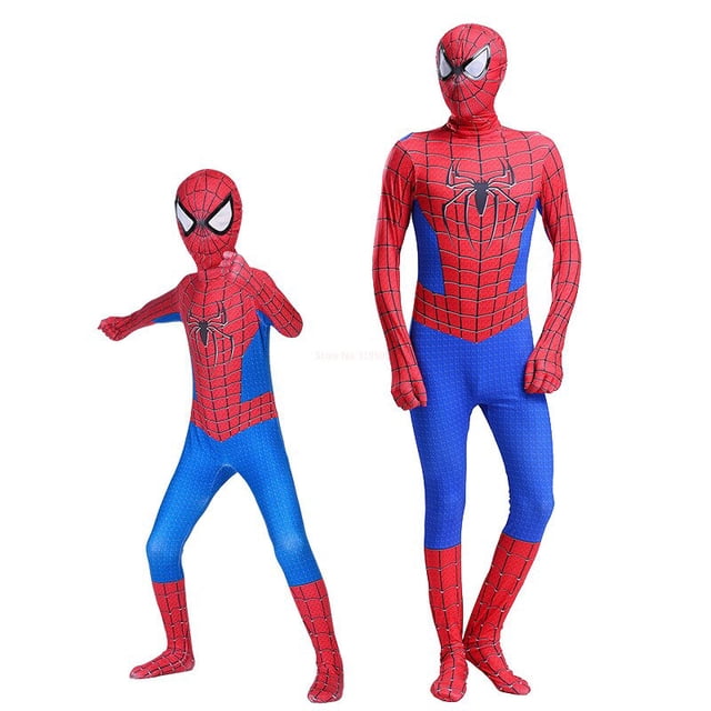Ropa de Cosplay de Spiderman para adultos y niños, traje de batalla de película, No Way Home, negro, dorado, Web Shooter, medias elásticas, nueva Fivean unisex