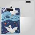 thumbnail image 2 of Moon Seagulls on Wave Foldable Binder Folder Clipboard with Pen Slot Double Clips A4 Size File Storage, 2 of 8