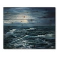 thumbnail image 3 of Designart 'Morning Glow Through The Ocean Waves' Nautical & Coastal Print on Natural Pine Wood, 3 of 5