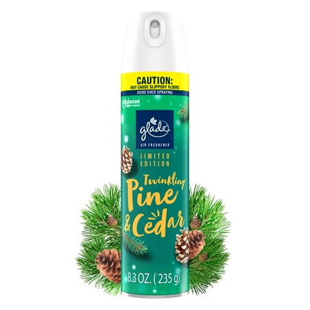 Assorted Glade Air Freshener Spray Stocking Stuffers Twinkling Pine & Cedar Fragrance Infused with Essential Oils 8.3 oz and Glade Air Freshener Spray Stocking Stuffers Golden Pumpkin & Spice Fragrance Infused with Essential Oils 8.3 oz
