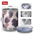 thumbnail image 3 of 12oz Tumblers Pink and Purple Of Leopard Print Vacuum Insulated Stainless Steel Travel Tumbler Cups Mug with Lid and Straw for Beer,Coffee,Beverages with Cleaning Brush for Cold & Hot Drinks, 3 of 5