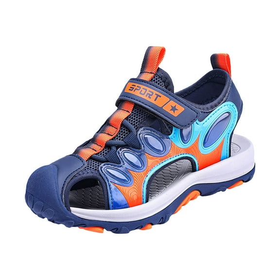 Zanarzt Toddler Summer Shoes Boys Girls Sport Water Sandals Closed Toe Outdoor(Toddler/Little Kid/Big Kid) Blue,US 2