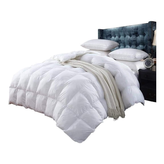 300 Thread Count California King Goose Down Comforter, White