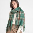 thumbnail image 4 of Bufanda de invierno cálida y gruesa de lujo con diseño de marca estampada para mujer, chal de pashmina de cachemira, bufandas con borlas, bufanda de punto, manta, 4 of 5
