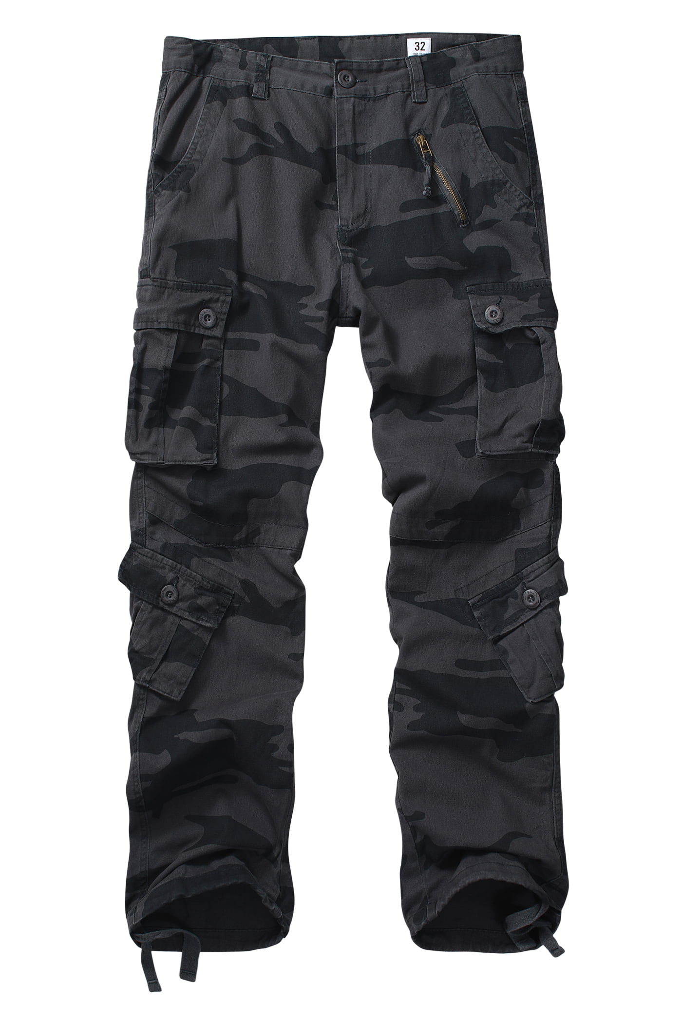 TRGPSG Men's Camo Cargo Pants with 8Pockets Regular Fit Cotton Cargo