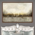 thumbnail image 2 of IDEA4WALL Framed Canvas Wall Art Dramatic Golden Landscape by The Sea on a Cloudy Day Coastal Ocean Oil Painting Abstract Modern Closeup for Living Room, Bedroom, Office - 24"x36" Natural, 2 of 5