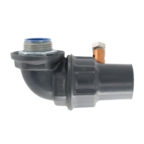 Perma-Cote 4Q975LT 90° PVC Coated Liquidtight Conduit Connector, Grounded, 3/4"