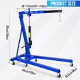 thumbnail image 4 of GloryStar Grue Moteur Pliable 2 Tons, 4400LB avec 6 Roues Rotatives, Bôme Télescopique Réglable pour Usine et Entrepôt, 4 of 7
