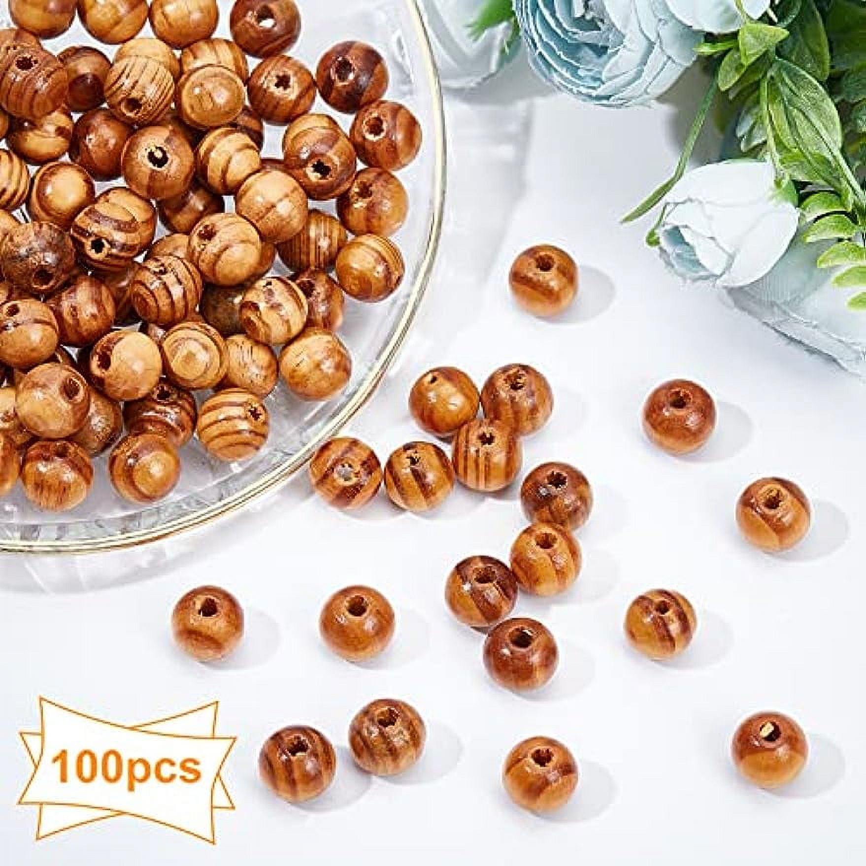 Beadia 20-100Pcs/Lot Natural Wenge Wood Loose Spacer Round Beads Spacers  Buddha Beads For Jewelry Making Bracelets Earrings DIY
