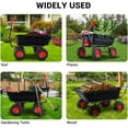 thumbnail image 6 of Lumiparty 800 lbs Poly Garden Dump Truck Cart,Heavy-Duty Wheelbarrow with 10" Tires, 180° Rotating Handle, Steel Frame, and Quick Release System, Black, 6 of 8