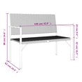 thumbnail image 4 of vidaXL 2-Seater Garden Bench Black Poly Rattan, 4 of 5