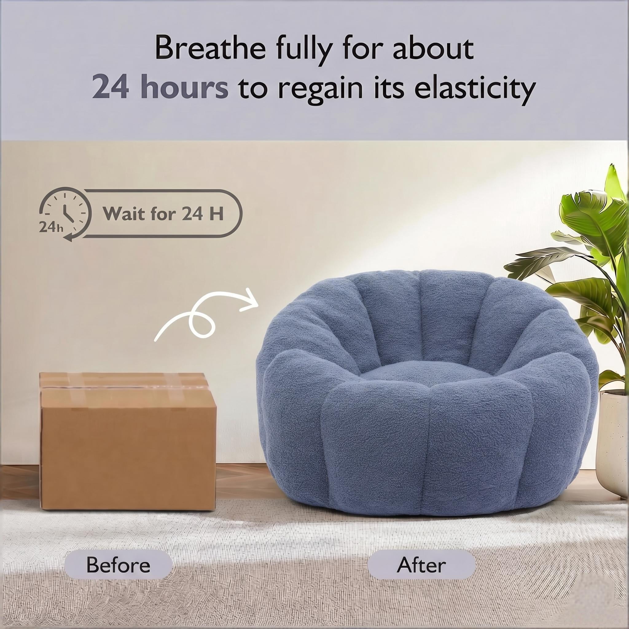 Howcool Bean Bag Sofa Chair with Armrests for Adults, High-Density Foam Lazy Sofa for Living Room Bedroom Reading