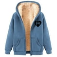 thumbnail image 2 of Otvok Womens Sherpa Jacket Fuzzy Zip Up Hoodie Oversized Fleece Jackets Fluffy Coat with Pockets, 2 of 6