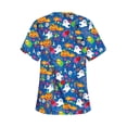 thumbnail image 3 of Halloween Cartoon Print Tshirts for Women Short Sleeve V Neck Scrub Tops Nursing Scrubs Tops Shirt, 3 of 3