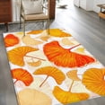 thumbnail image 4 of Area Rug 48×72in, Country Ginkgo Retro Medieval Floor Carpet Living Room Rug, Watercolor Orange Leaves Non-Slip Welcome Mat Indoor Rugs for Bedroom Dining Room, 4 of 9