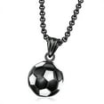 thumbnail image 4 of Collar moderno y versátil Sonducket con colgante de fútbol acero de titanio, 4 of 6