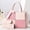 D808-5Pink, variant on Large Capacity Designer Handbag Set for Women Spliced Design for Women with Shoulder Strap Women's Top-handle Handbags with Built in Wallet