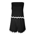 thumbnail image 5 of JIAYUE Women's 2 Piece Outfit Sets Beach Vacation Casual Crop Sleeveless Boat Neck Tank Top And High Waist Shorts Scalloped Hem Color Block Trendy Clothing Set, 5 of 6