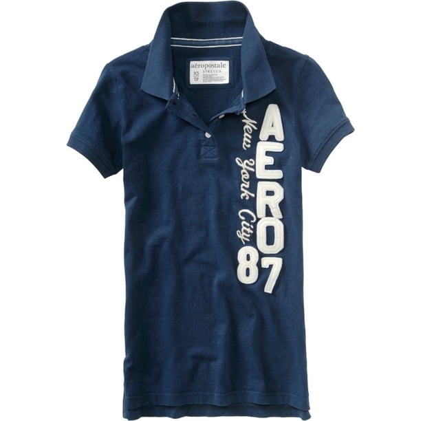 Aeropostale Aero 87 Polo para mujer, azul, pequeño