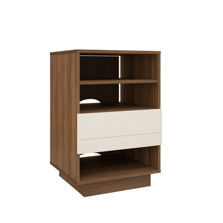 Nexera Sequence 1 Drawer Audio Cabinet, Walnut and White