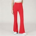 thumbnail image 7 of Scyoekwg Girls Flare Leggings Casual High Waist Legging Yoga Pants Stretch Running Sports Spring Fashion Comfy Baggy Pants Solid Color Red 10-11 Years, 7 of 7