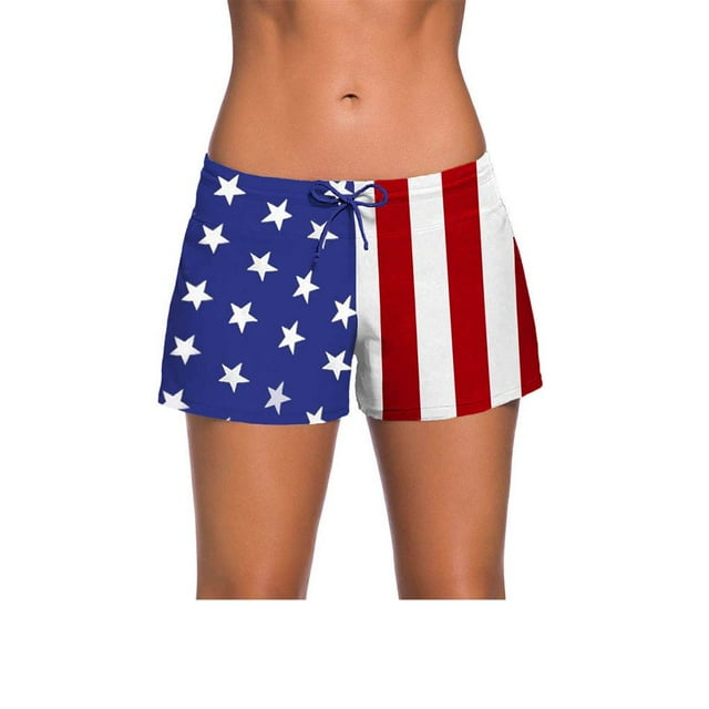 Pantalones cortos de baño Eigraketly Cintura Baja Bandera Nacional L