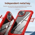 thumbnail image 5 of SaniMore Magnetic Transparent Case for iPhone 14 Plus with Wireless Charging, PC & Liquid TPU Cover with Independent Mental Key Armor Goggles Protective Lens Shockproof Protective Shell, Red, 5 of 8